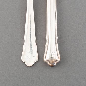 A swedish silver cutlery service, 'Chippendale', some Stockholm 1973. (133 pieces).
