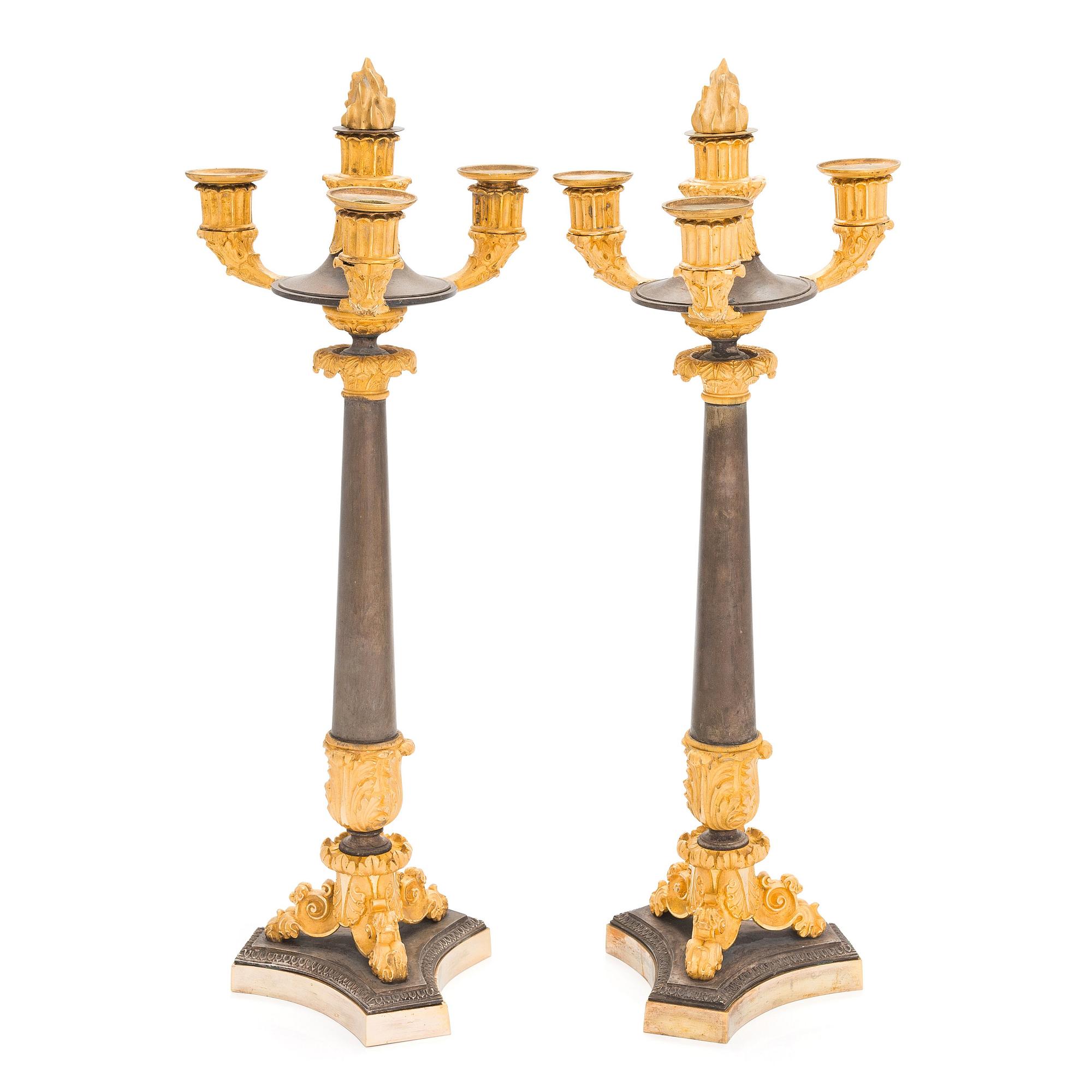 Candelabra pair, late Empire France 1830's.