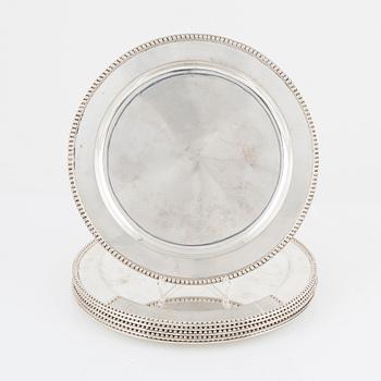 Envelope plates, sterling silver, Mexico, third quarter of the 20th century (6 pieces).