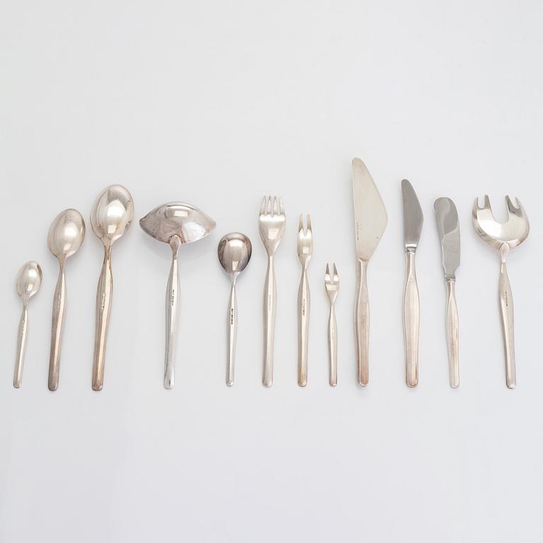Tapio Wirkkala, bestickuppsättning, 53 dlr, silver, "Tapio", Tavastehus 1959.