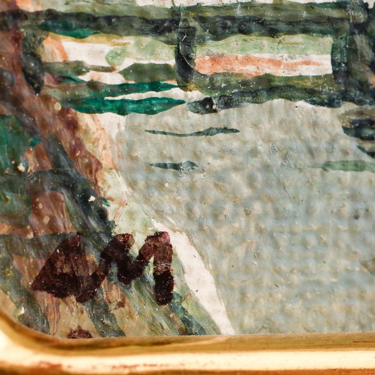 OKÄND KONSTNÄR, 4 st, akvarell och olja på duk, 1900-tal.