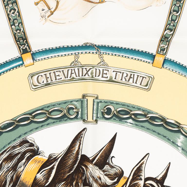 Hermès, a 'Chevaux de Trait' silk scarf.