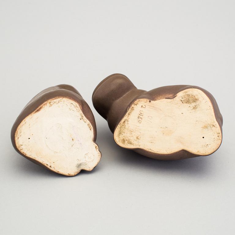 STIG LINDBERG, a lot of five stoneware figurines, Gustavsberg 1940/60s.