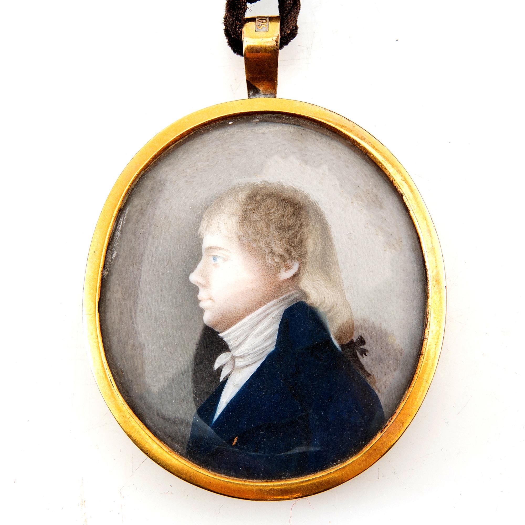 Okänd konstnär omkring 1800, Porträtt av man i profil.