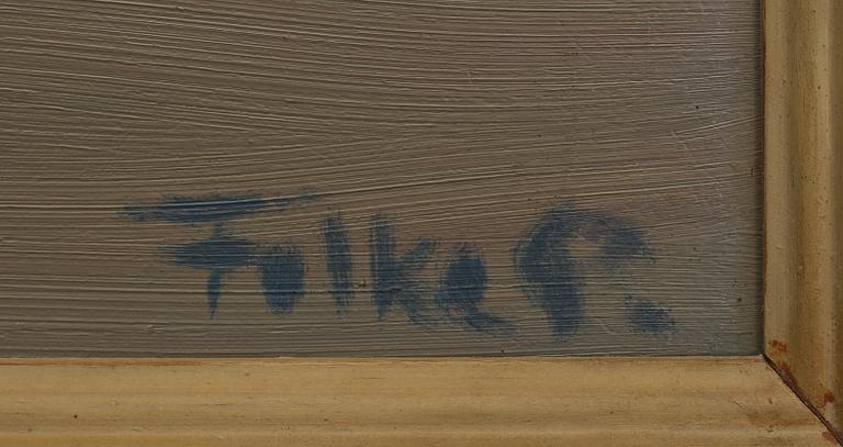 FOLKE PERSSON, olja på pannå, signerad.