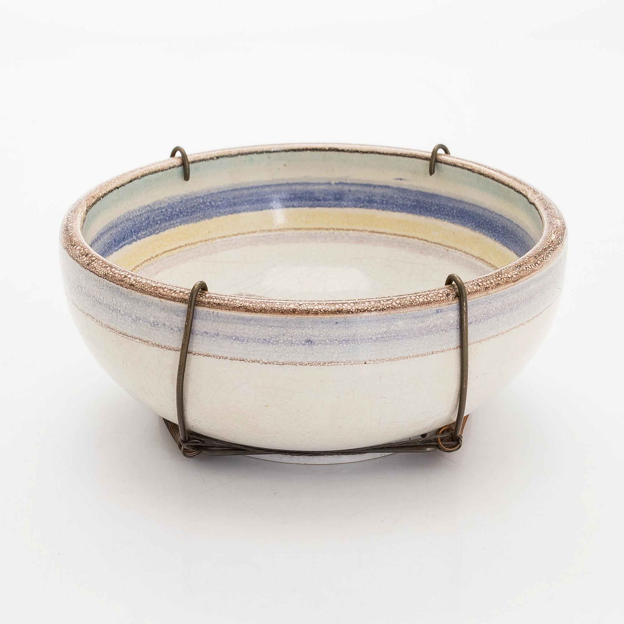 Toini Muona, vati ja kulho, keramiikkaa, signeerattu T. Muona Arabia, Finland.