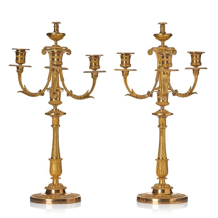 A pair of Empire candelabra.