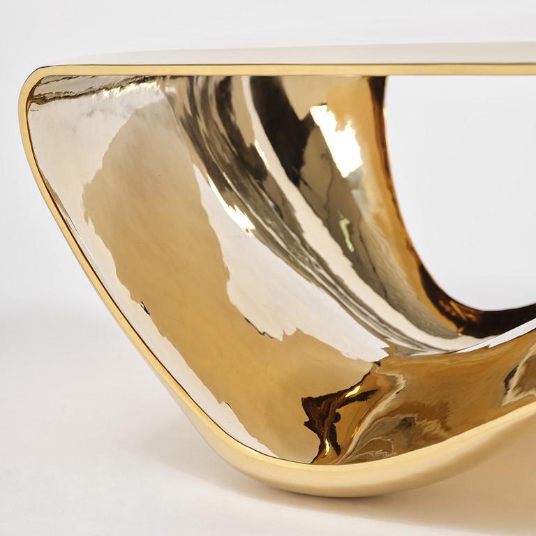 Johan Jonsson, soffbord/skulptur, "Luscious P1 Series" (Golden Table Edition), prototyp 1/2, 2010-2012.