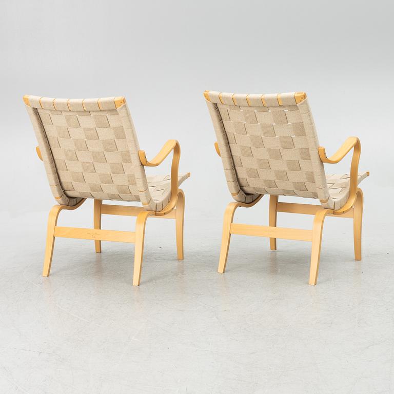 Bruno Mathsson, armchairs, a pair, "Eva", Dux, late 20th century.