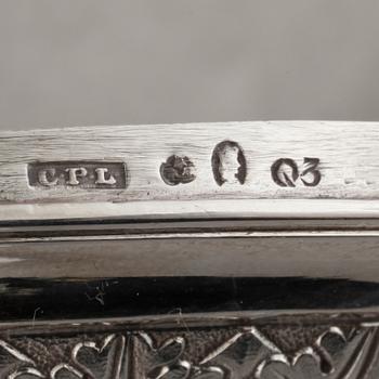 A Swedish early 19th century silver sugar-casket, mark of CP Lampa, Stockholm 1822.