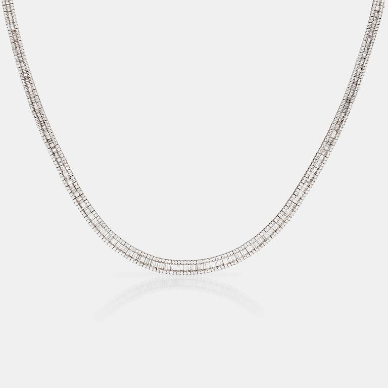 A baguette and brilliant-cut necklace, 24.85 cts according to engraving.