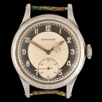 ARMBANDSUR, herr, stål, manuell, Longines, omkring 1955.
