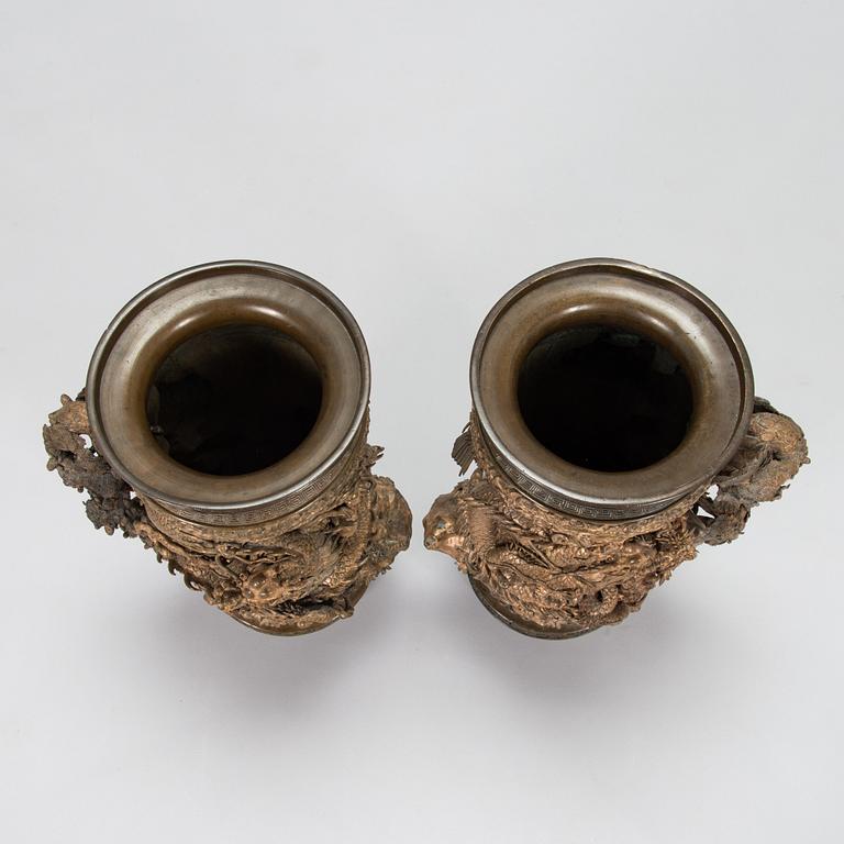 Parts to two bronze insence burners, late Meiji-period, late 19th century, Japan.