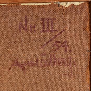 ARNE ÖDBERG, oil on panel, signed with monogram. Dated -54 verso.