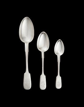 216. SET OF 38 RUSSIAN SPOONS.