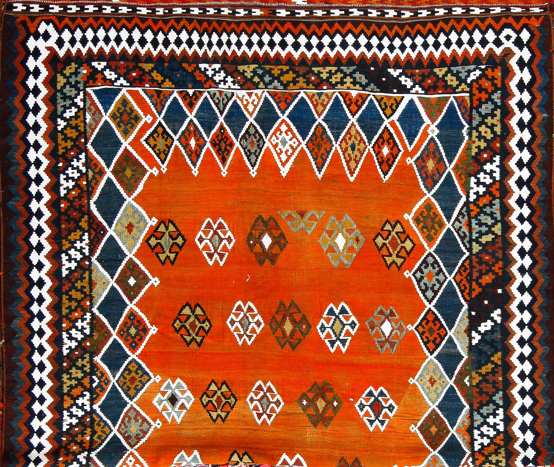 KELIM, old, Kasghai, ca 200x160 cm.