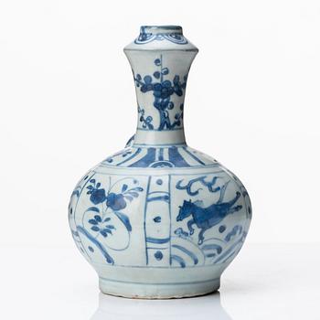 A blue and white kendi, Ming dynasty, Wanli (1572-1620).