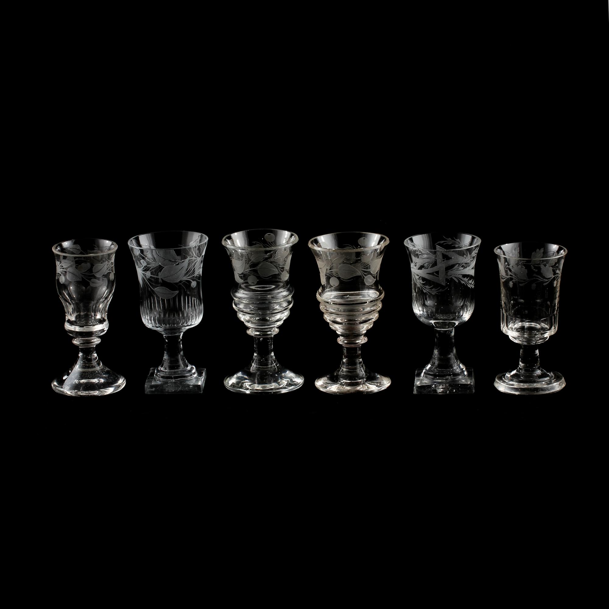 STARKVINSGLAS, 6 st, 1800-tal.