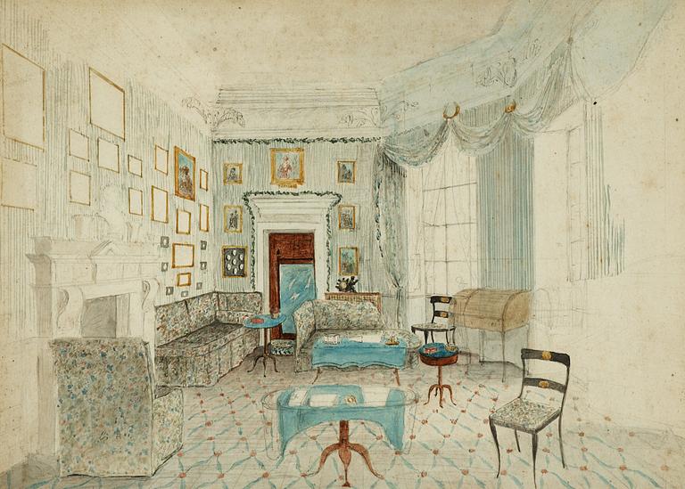 Maria Elisabeth Augusta (Lily) Cartwright, Drawing room at Aynhoe Park.