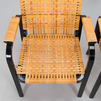 Alvar Aalto, nojatuoleja, 4 kpl, malli 45, Artek 1970-luku.