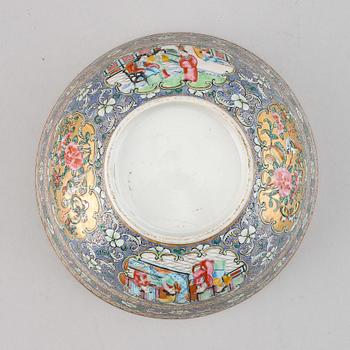 A blue glazed canton bowl for the persian market, Qing dynasty, 19th Century.