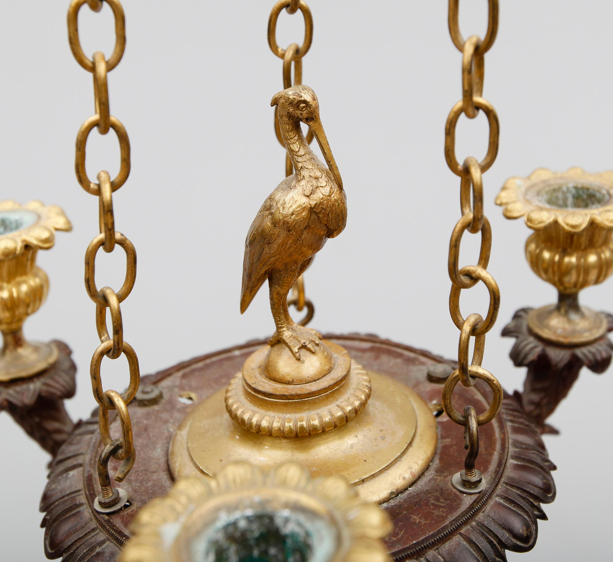 TAKAMPEL, brons, Louis XVI-stil, sent 1800-/tidigt 1900-tal. Diameter 25 cm.