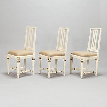 Three Gustavian chairs, early 19th century.