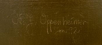 Johnny Oppenheimer, oil on canvas, signed and dated 92.
