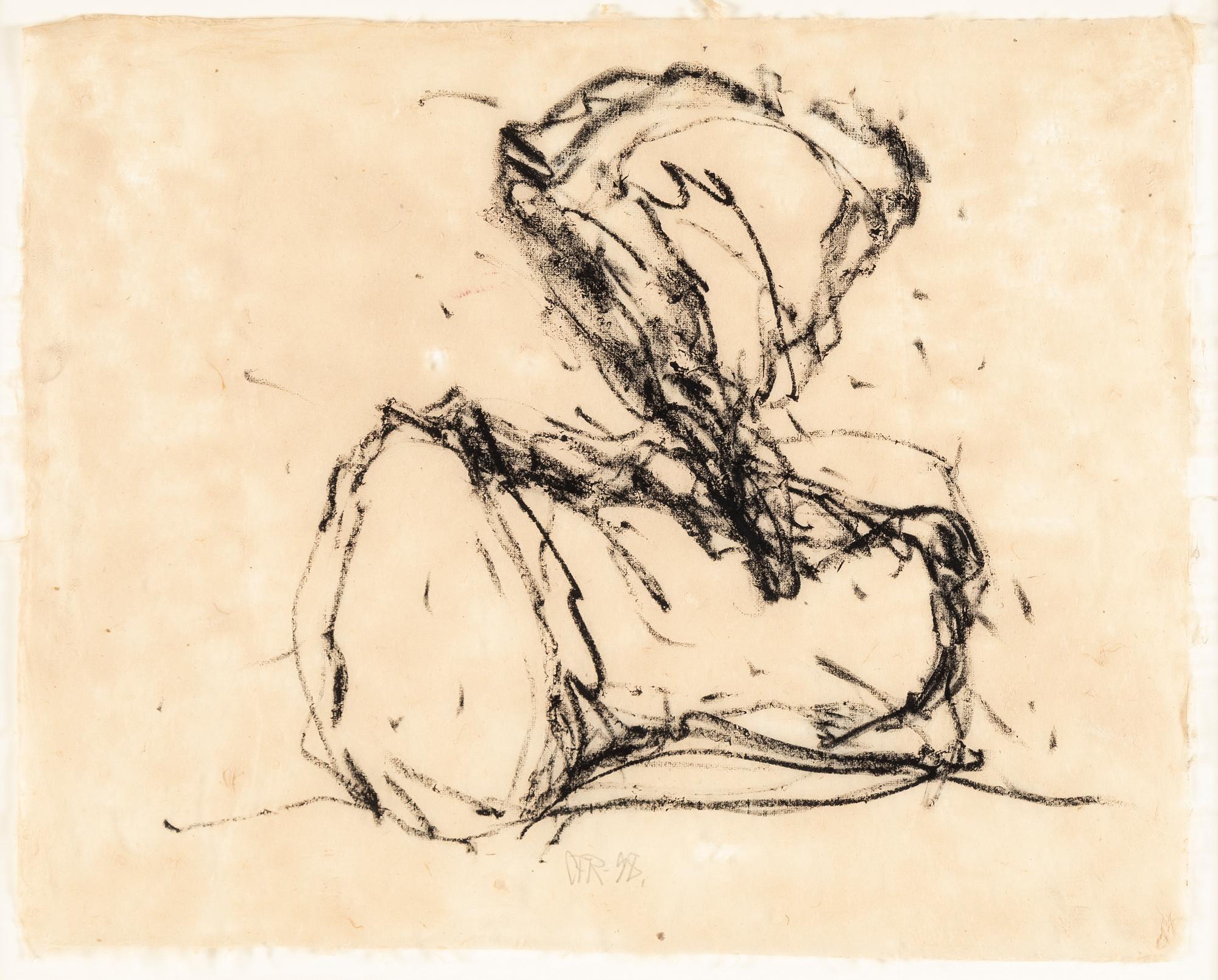 Carl Fredrik Reuterswärd, kolkrita på papper. Monogramsignerad CFR daterad -98.