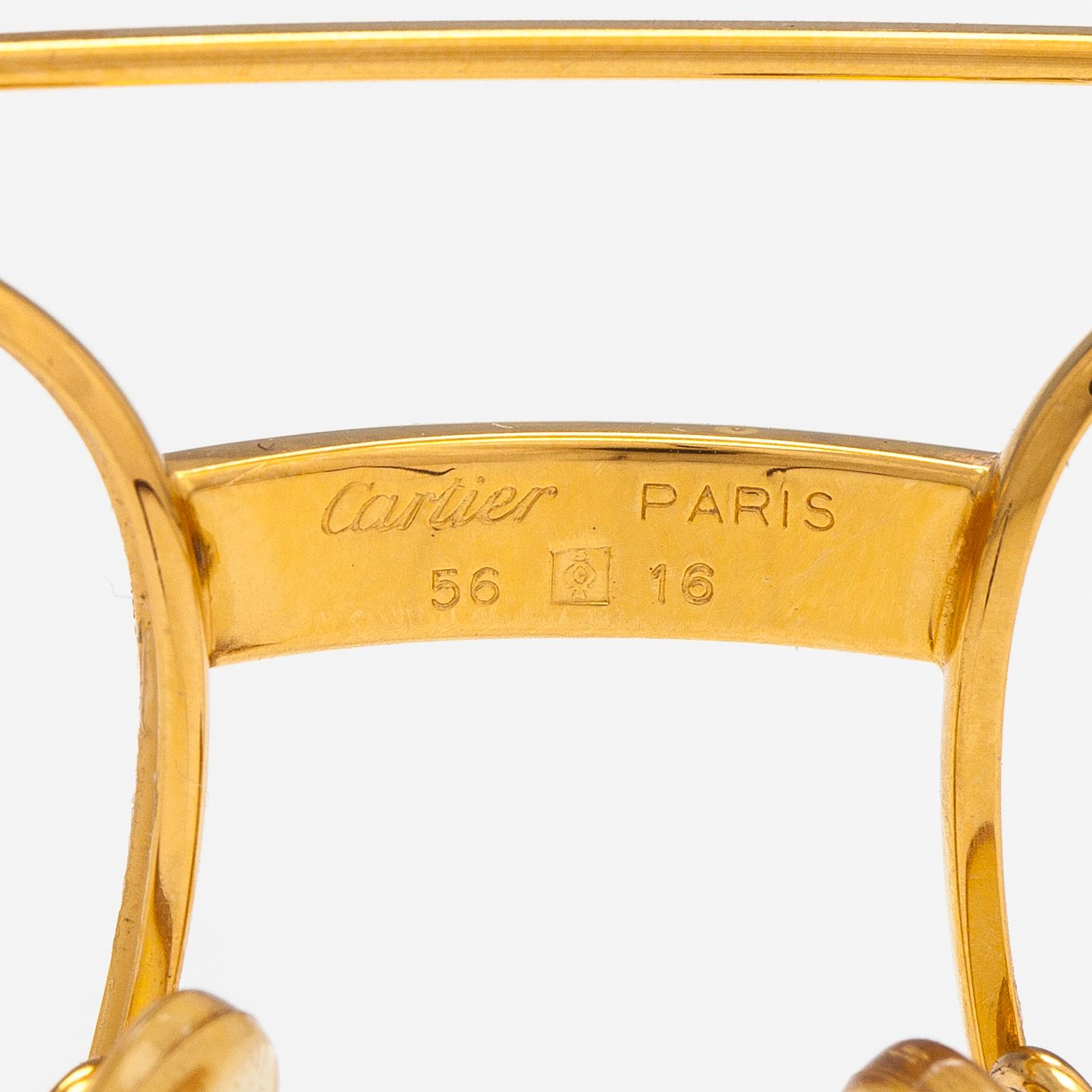 must de Cartier, Santos, a pair of eyeglass frames. Marked Cartier, Paris, Made in France 135, 56, 16.