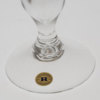 A set of twelve "Antik" wine glasses by Reijmyre Glasbruk.