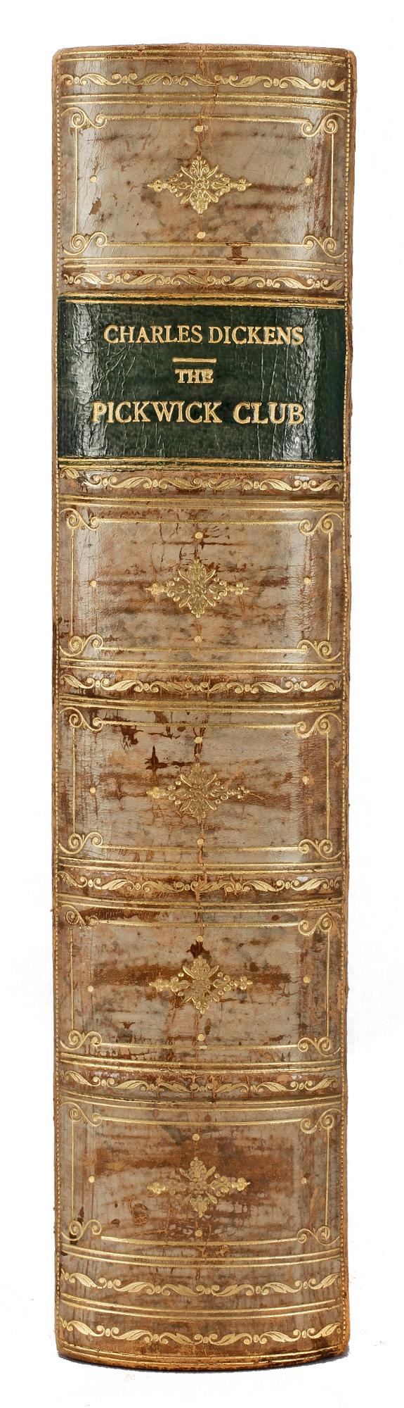 BOK, "The Pickwick Papers" av Charles Dickens, Chapman and Hall, första upplagan London 1837.