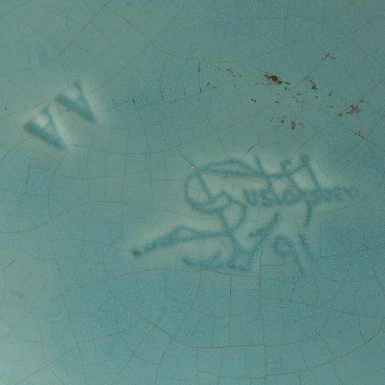 Asparagus dish, Gustavsberg, circa 1900, faience.