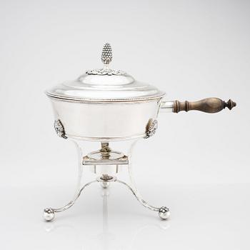 A Swedish Empire silver tureen on stand, mark of Johan Petter Grönvall, Stockholm 1829.