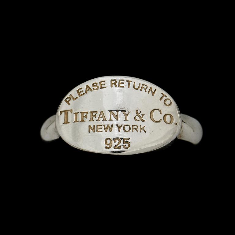 RING samt HÄNGE, silver, "Return to Tiffany", Tiffany & Co. Vikt 7 g.