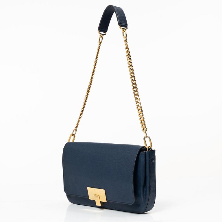 Chloé, a blue leather bag.