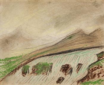 876. Carl Fredrik Hill, Landscape with mountains.