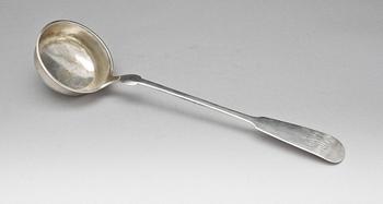 SOPPSLEV, silver, otydliga stämplar, möjl 1800-tal, vikt ca 160g.