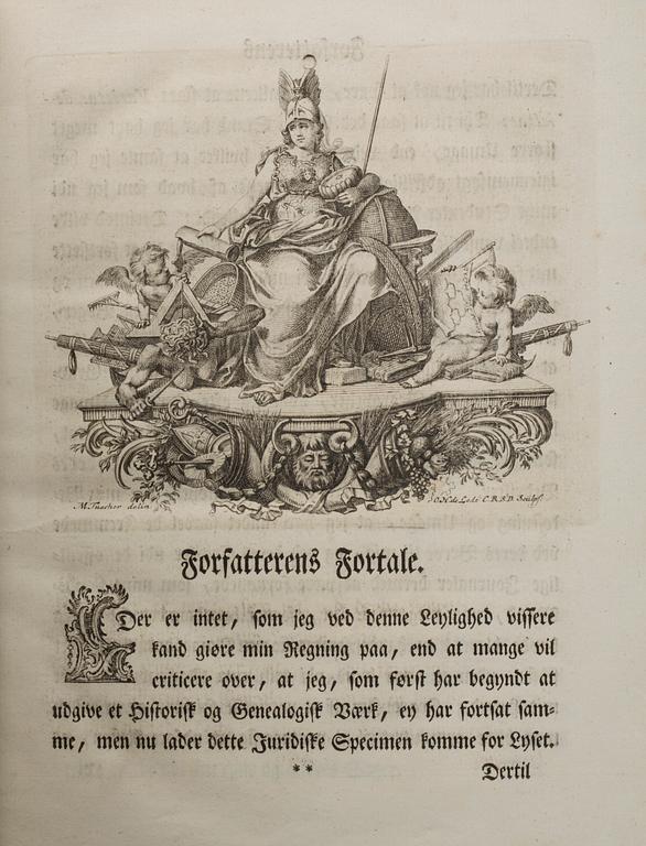 TYCHO DE HOFMAN, "Kort Afhandling om Oprindelsen til...". 2:andra uppl. Utgivare F. C. Godiche, Köpenhamn, 1777.