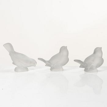 René Lalique, Six glass objects, Lalique, France, second half of the 20th century.