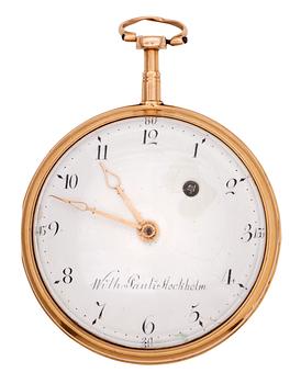 1382. A gold verge pocket watch, Wilhelm Pauli, Stockholm 1802.