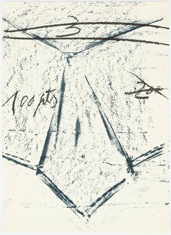 Antoni Tàpies, book with lithographs, poems by Shuzo Takiguchi, publised by Poligrafa, Barcelona 1975, signed, H.C.