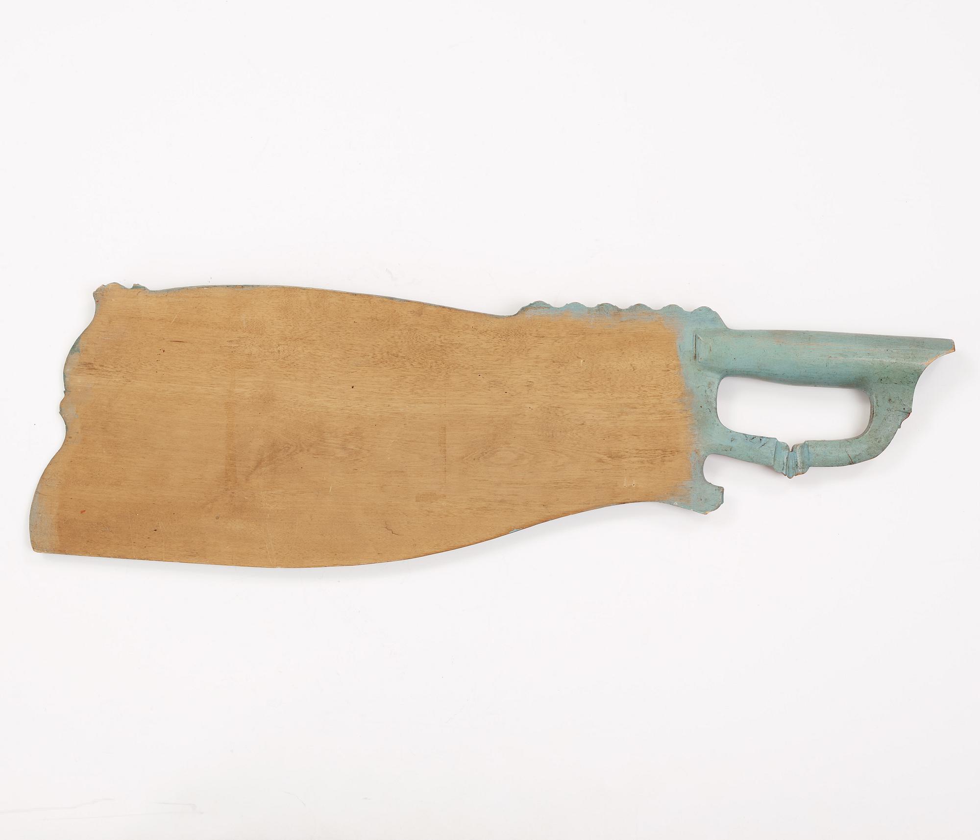 A painted traditional folk art flax knife, attributed to Per Schenler, Norrala, Hälsingland. Dated 1844.