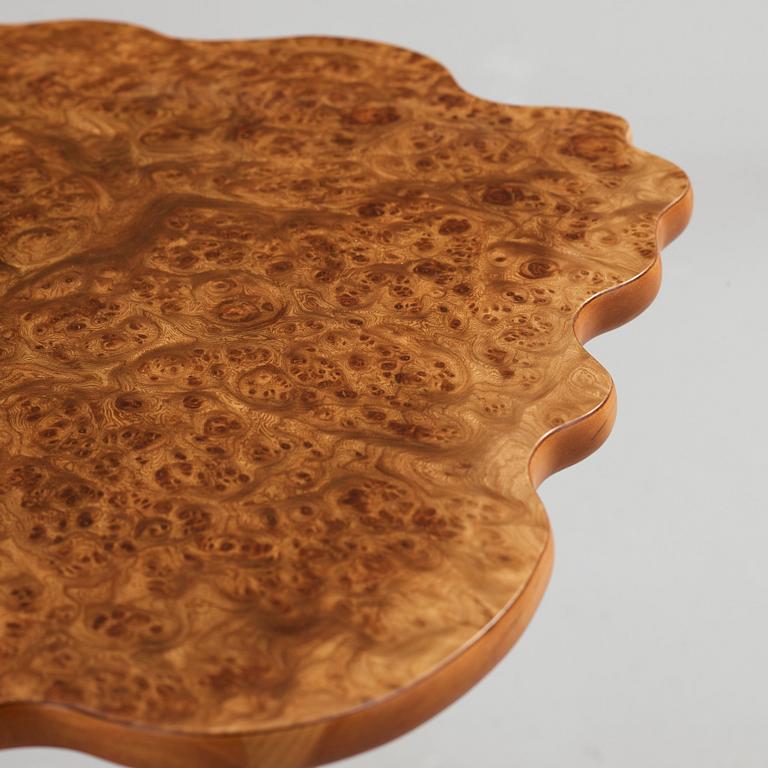 A Josef Frank burled wood and cherry side table, Svenskt Tenn, model 1058.