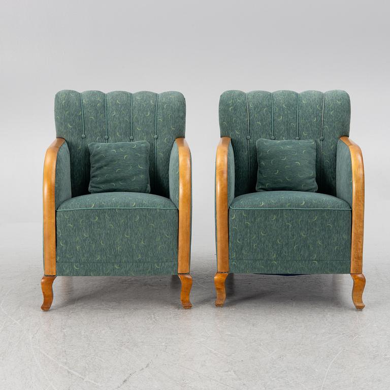 A pair of armchairs, 1930s/40s.