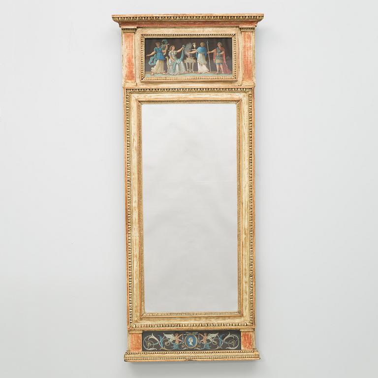 A late gustavian mirror, around year 1800.