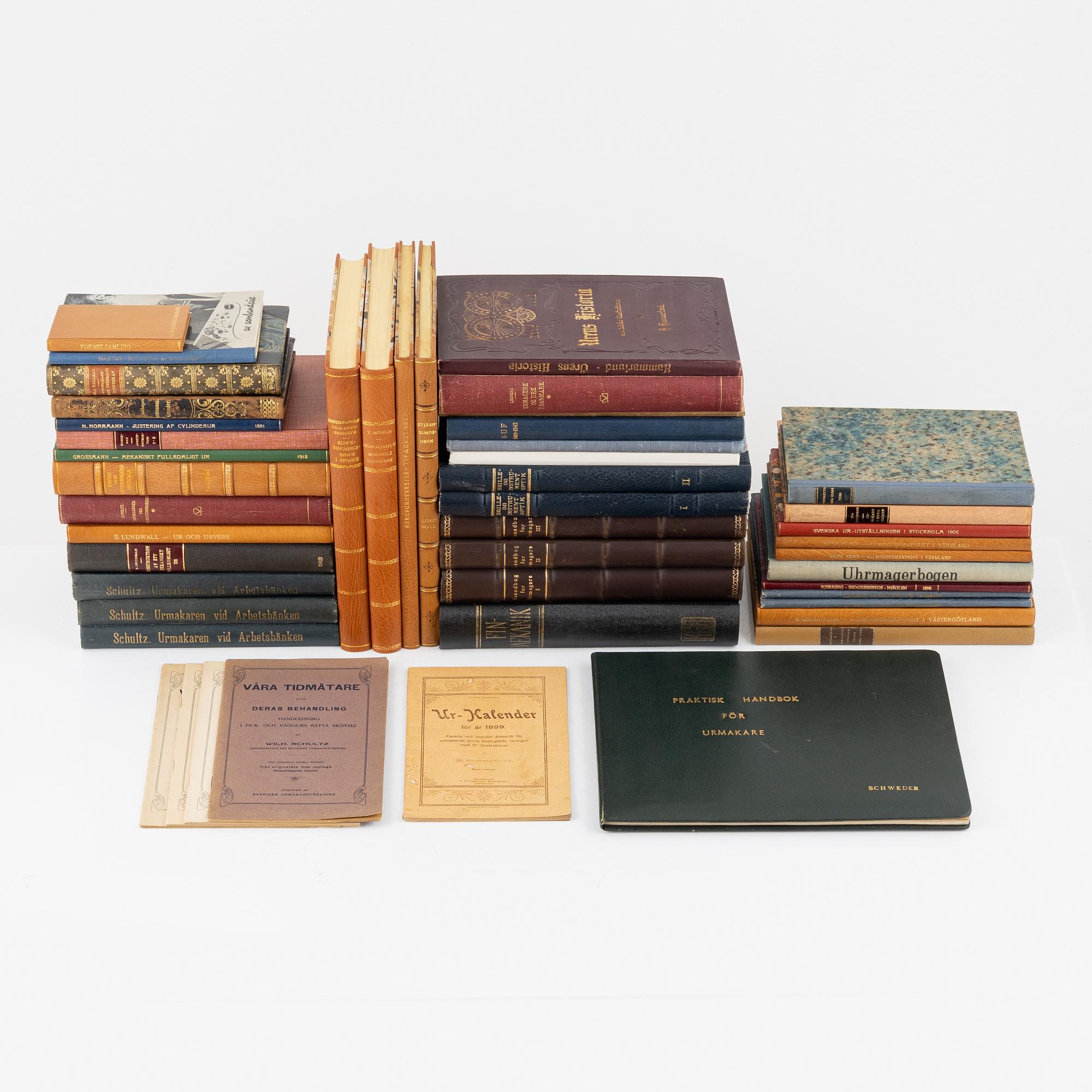 Scandinavian books about clocks and watchmaking - 47 vols.