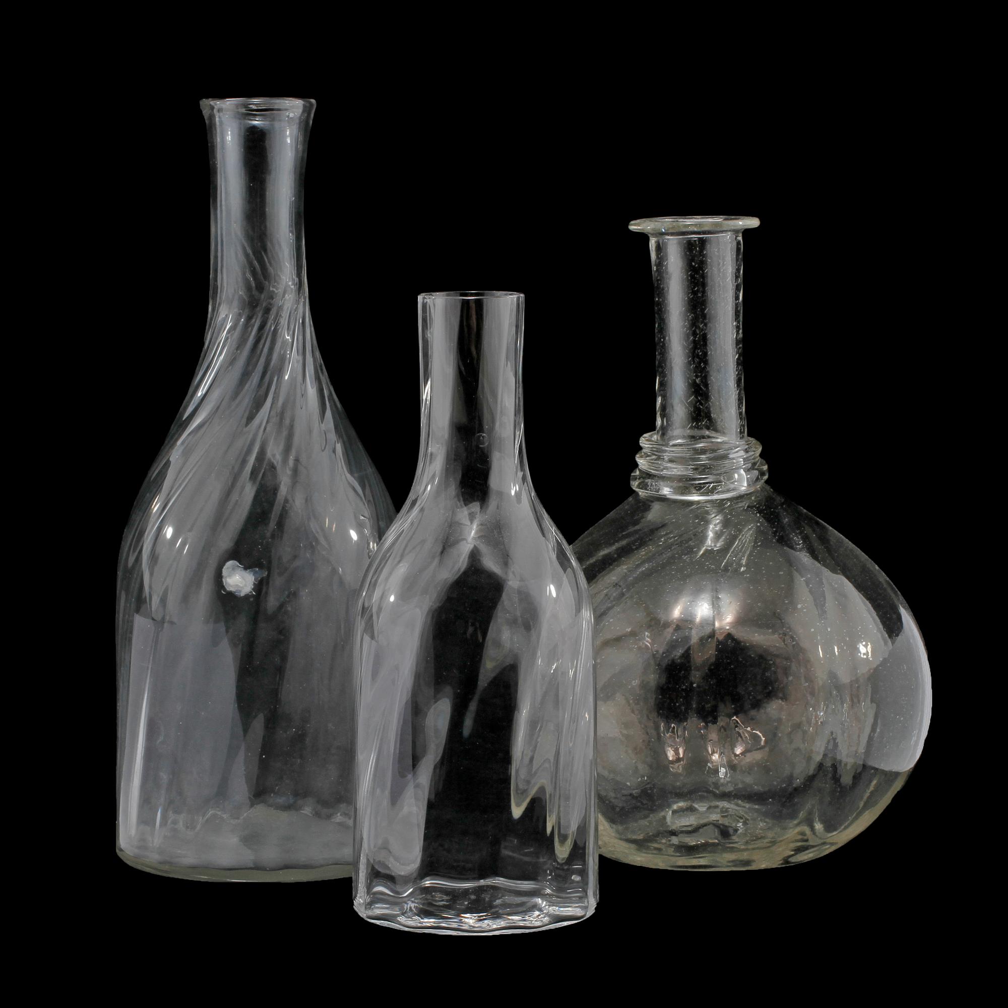 KARAFFER, 3 st, glas, 1800-tal.