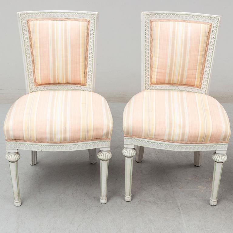 A set of four Gustavian chairs, ca 1800.