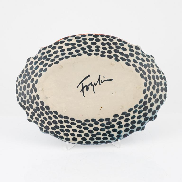 Herman Fogelin, a stonewear dish, signed.